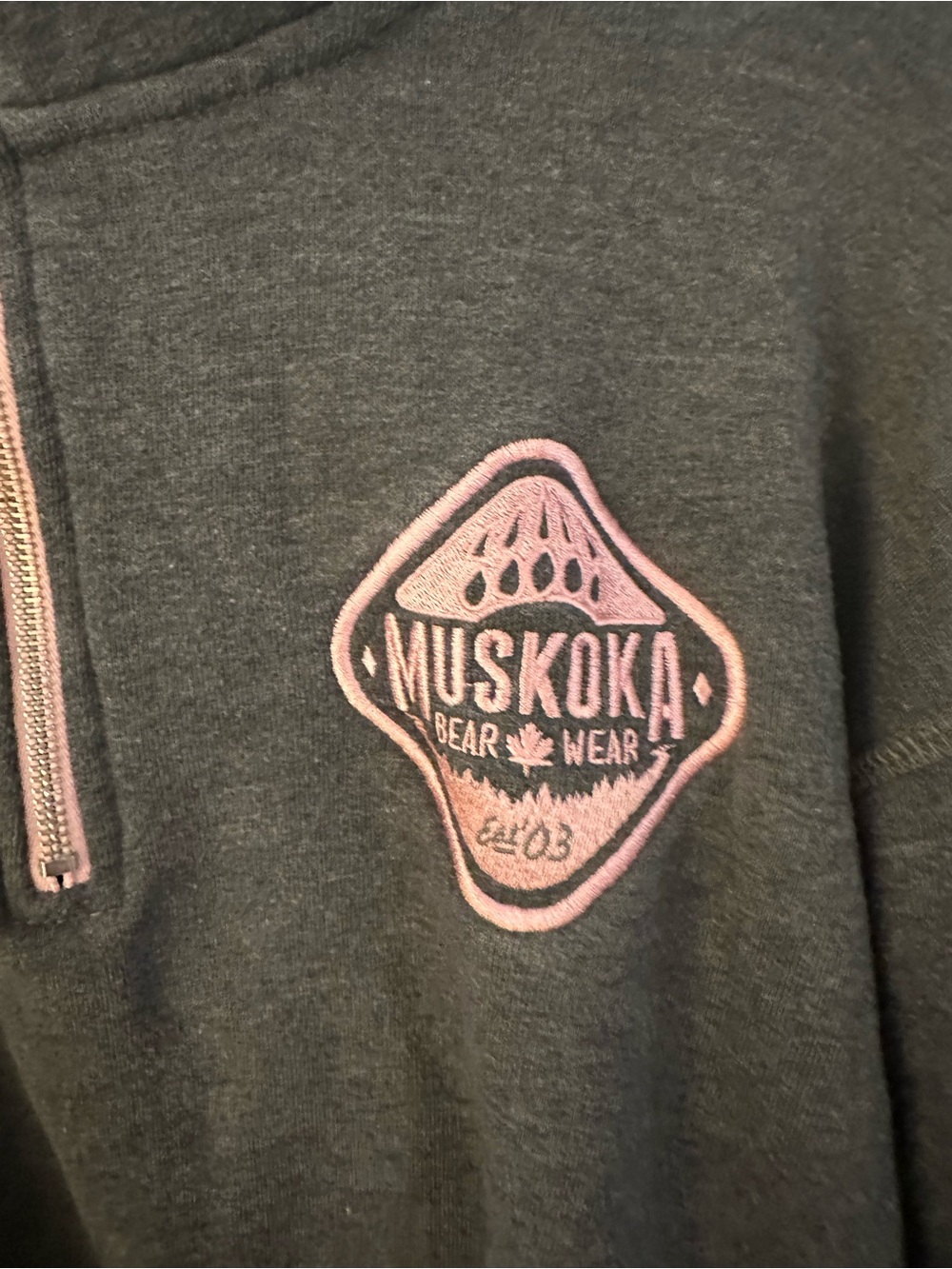 Charcoal Half-Zip Pullover Sweatshirt - Women's - Picture 3 of 6